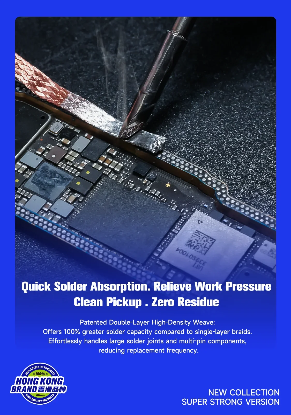 MECHANIC DR X PRO Solder Away 1 Buah 10 Buah Sumbu Pematrian untuk Pemeliharaan Ponsel Motherboard BGA Perbaikan Kawat Penghilang Solder