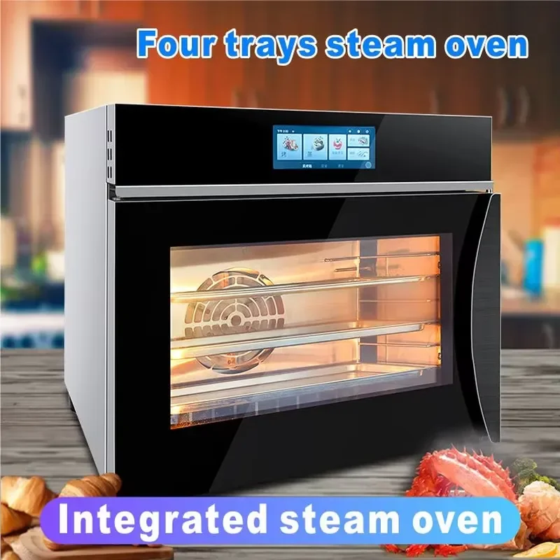 High Efficiency Electric Combi Steamer Oven 4Tray Steam Bake Machine Adjustable Temperature Control Bakery Corn/Nuts/Soybean