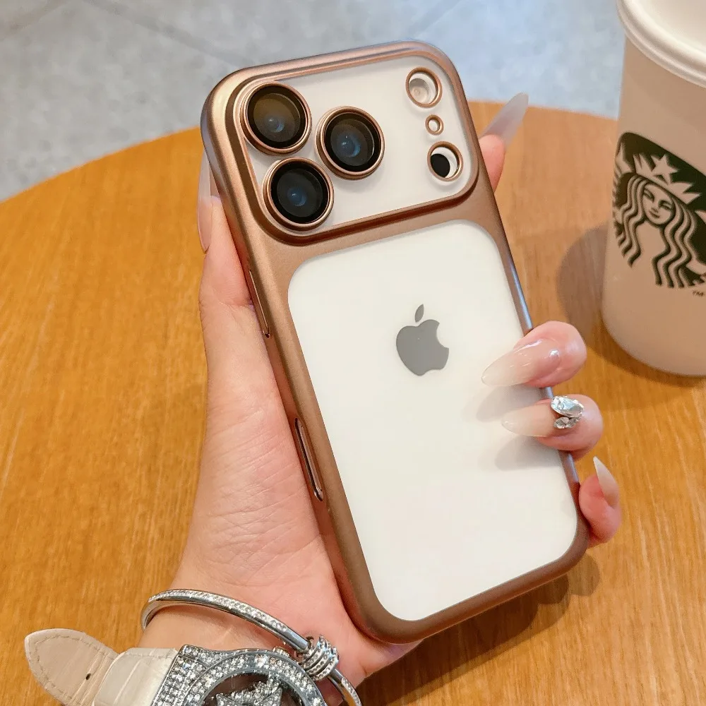 Luxuriöse Ultra-Slim Plating Matte Soft-Hülle für iPhone 17 18 16 15 14 13 12 11 Pro Max mit Kameraschutz, mattierte stoßfeste Abdeckung – Detail 10