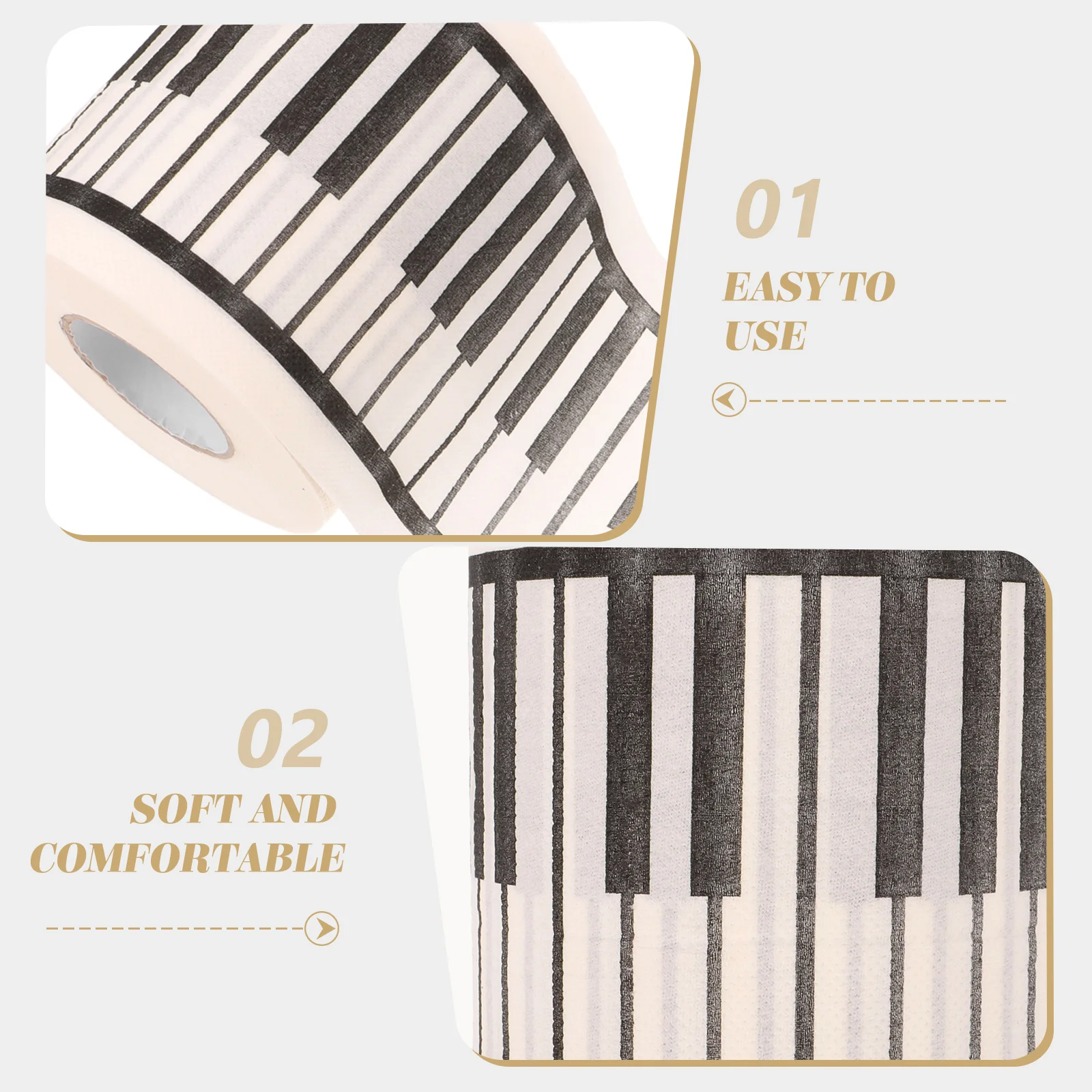 1 Roll Toilet Paper Printed Roll Paper Decorative Piano Printing Napkin Bathroom Tissue toilet papers