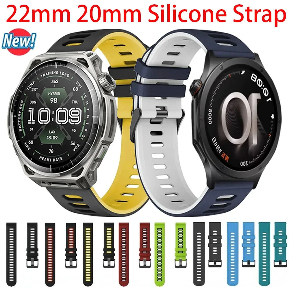 Bracelet en silicone 22 mm 20 mm pour OPPO Watch X3 X2 X S, bracelet sport pour Oneplus Watch 4 Lite 3 2 2R Amazfit Balance 3 2 1 Bip Max