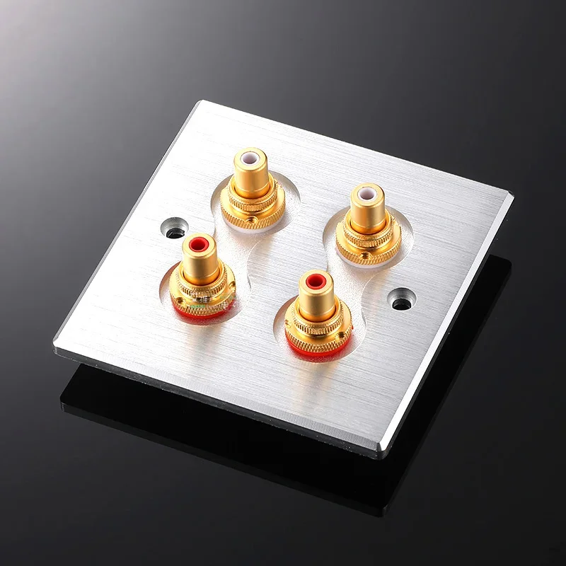 

RCA Socket Gold-plated Blank Panels 1/2 Position 86 Panel 5mmThick Audiophile AV Brushed Panel Banana Female Plug Speaker