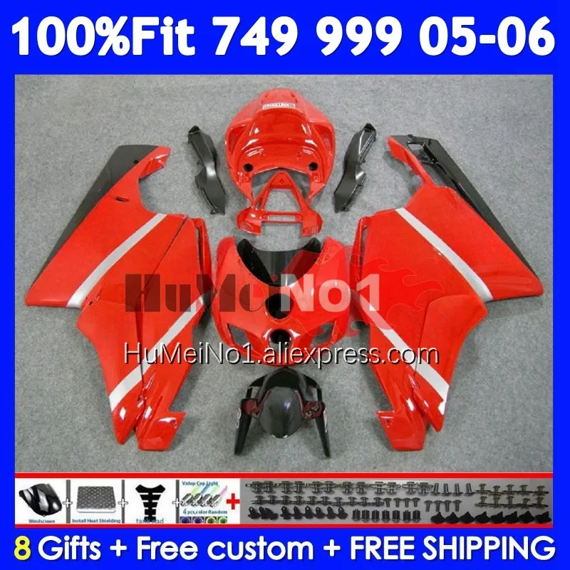 OEM Bodywork For DUCATI 749 999 S R 749R 999R Body Red black 302No.18 749-999 2005 2006 749S 999S 05 06 Injection Fairing kit