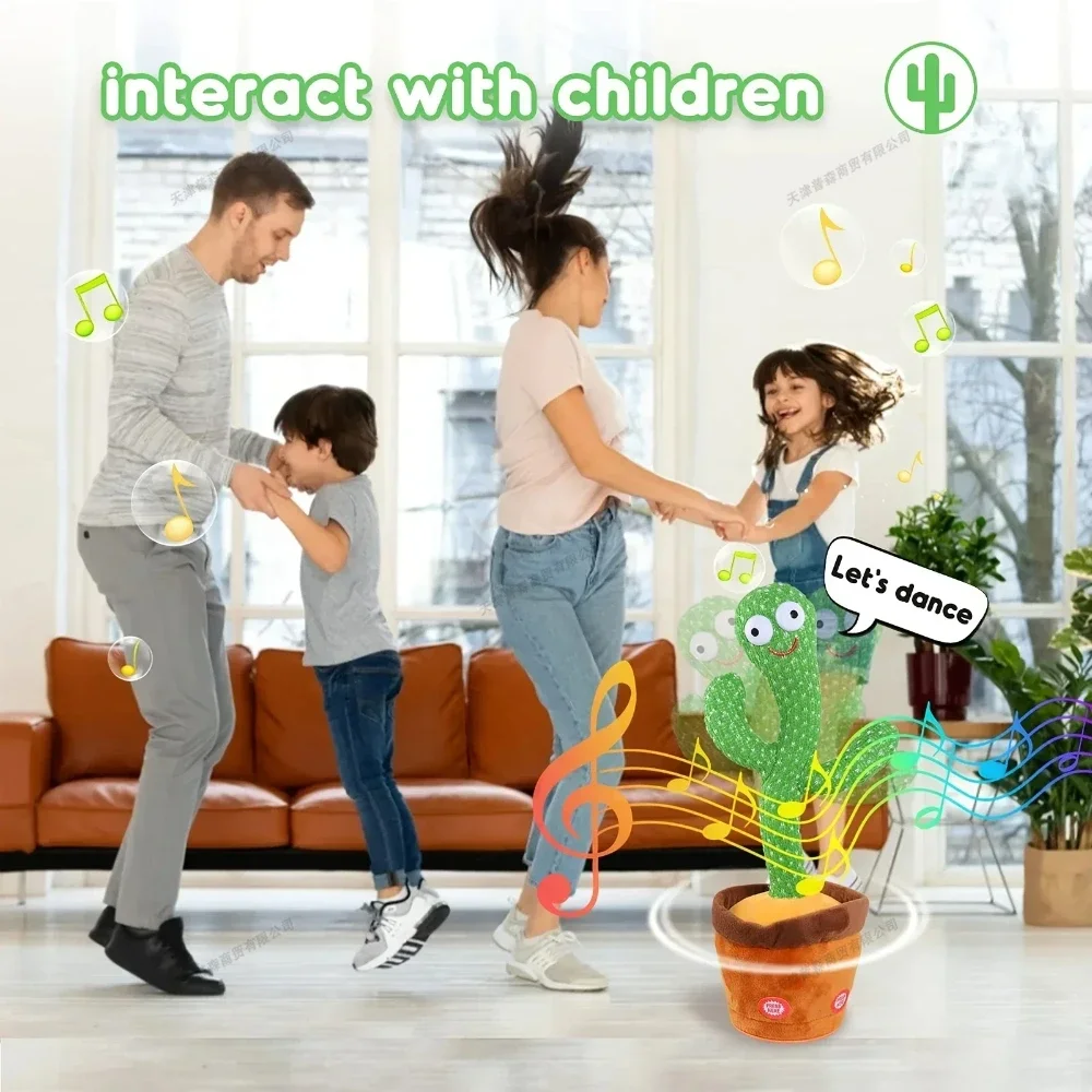 Juguete de peluche electrónico inteligente para niños, juguetes de Cactus para cantar, bailar, hablar y grabar sonido, regalos de Navidad para bebés