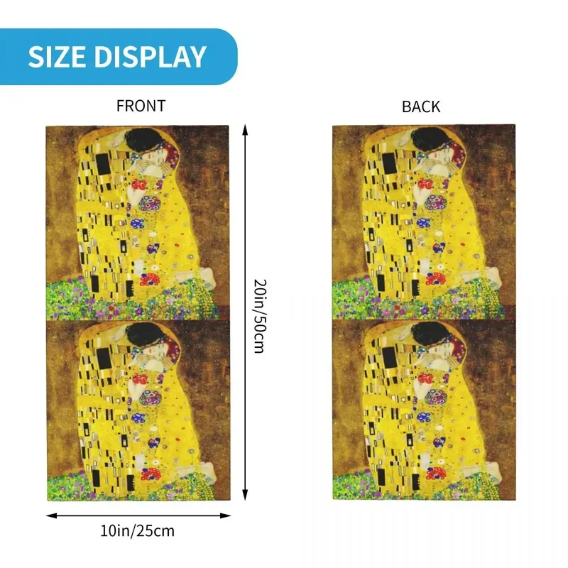 القبلة من غوستاف كليمت-باندانا مقاوم للرياح للرجال والنساء ، بالاكلافا ، بالاكلافا ، وشاح الوجه ، بالاكلافا ، بالاكلافا ، غطاء الوجه ، طلاء الرأس