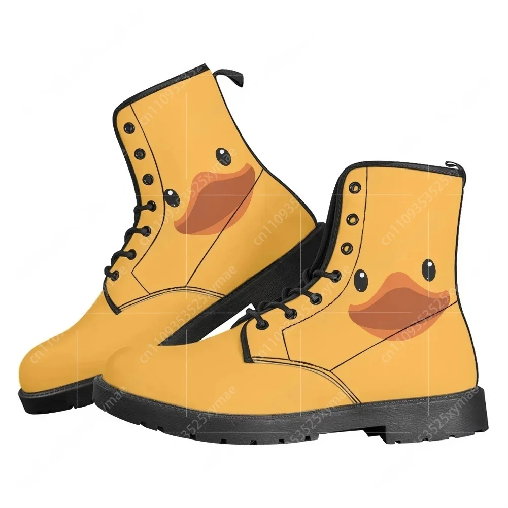 

Cartoon Cute Yellow Duck Pattern Boots Mens Womens Teenager Shoes Casual Boot Outdoor High Quality Couple Customize Made Shoe