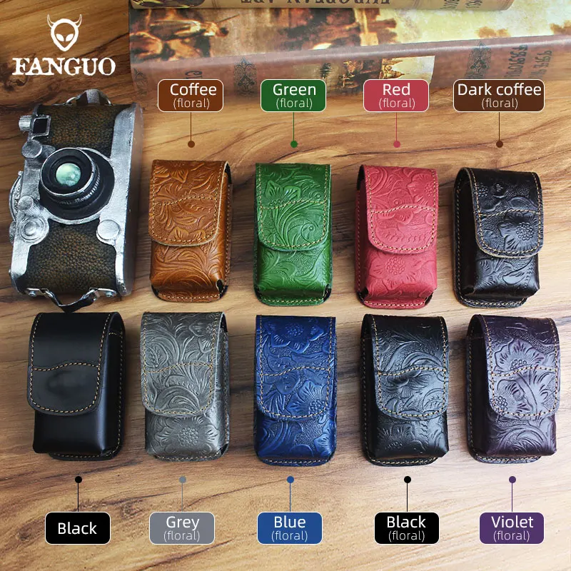 Fold Eyeglasses Bag Handmade Genuine Leather Reading Glasses Holder Pocket Portable Glasses Box Small Eyeglasses Accessories