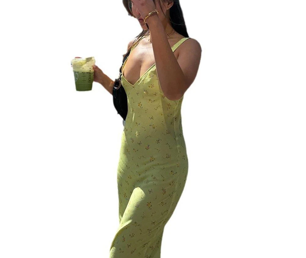 

Женские Длинные Платья с цветочным принтом, повседневные женские платья с V-образным вырезом и глубоким вырезом, летние облегающие майки, юбки для праздников