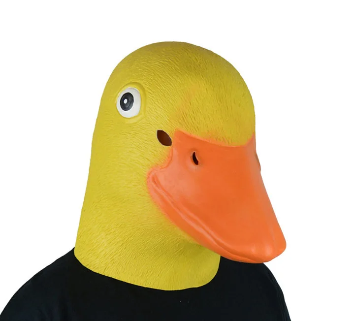 Latex Duck Mask Halloween Goose Head Cover Animal Mask Cosplay Props Yellow Duck Ball Mask