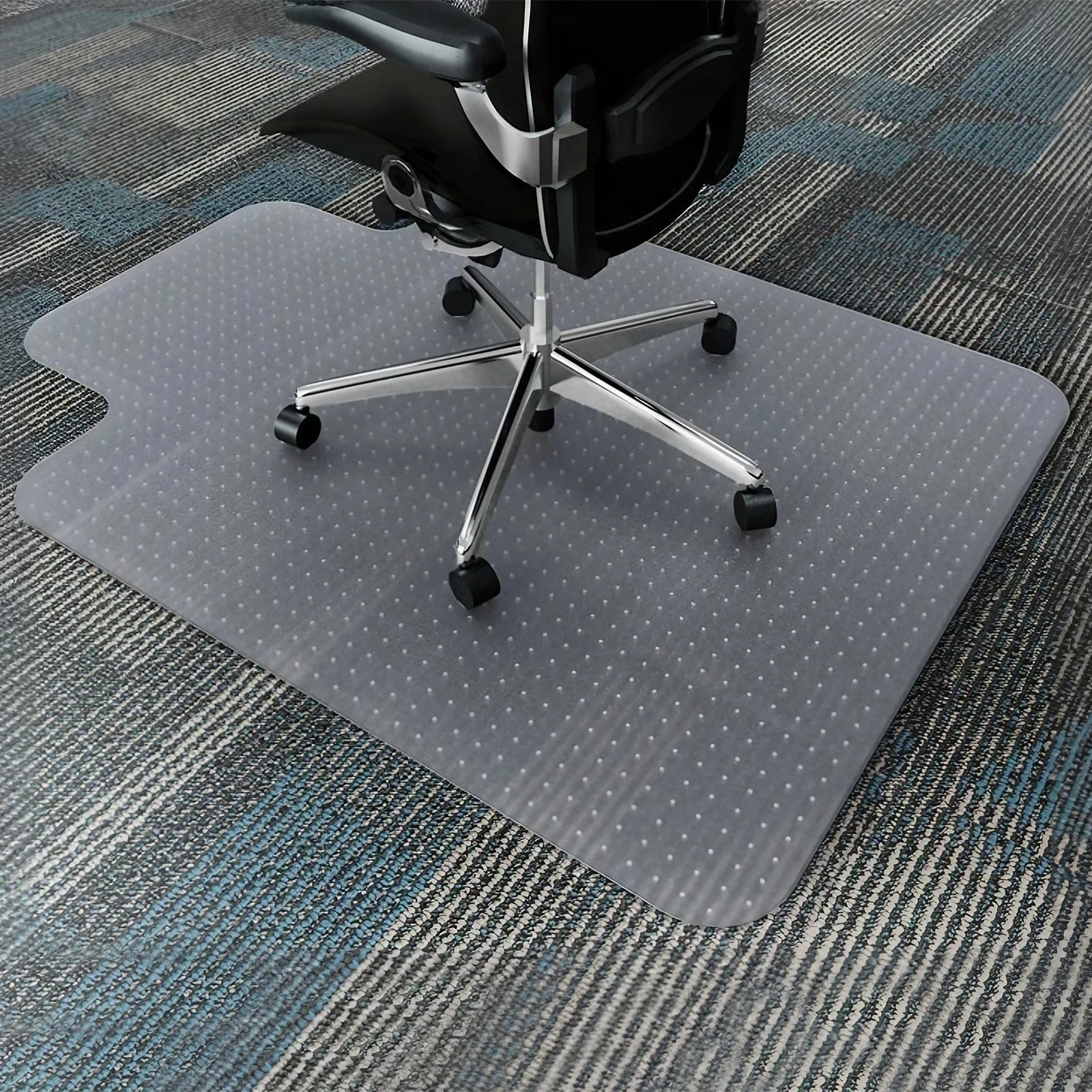 1pc Office Chair Mat For Computer Desk Chair Transparent Design Mat For Hardwood Floors Anti-Slip Home Desk Chair Mat Easy Clean