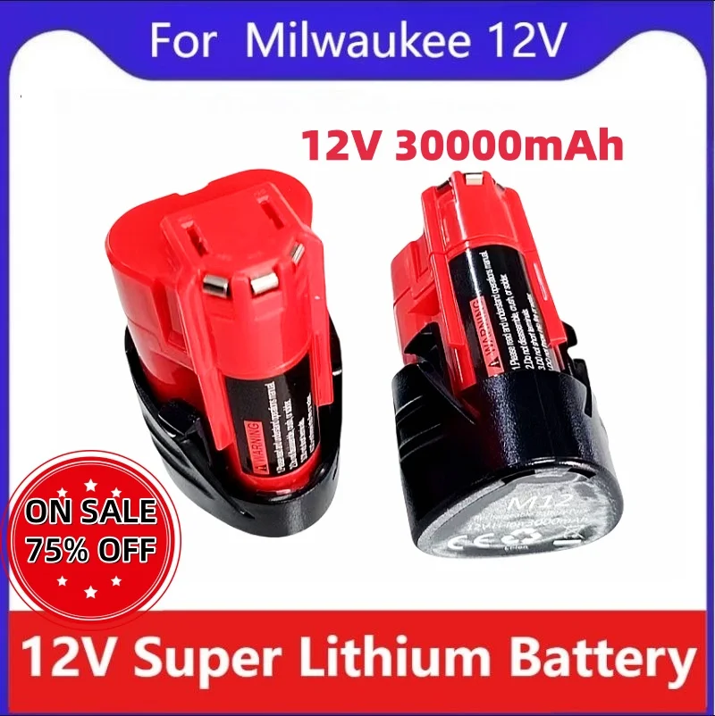 

3000MAH For Milwaukee M12 Rechargeable Battery For 12V Cordless Tools48-11-2402 48-11-2411 48-11-2401 MIL-12A-LI