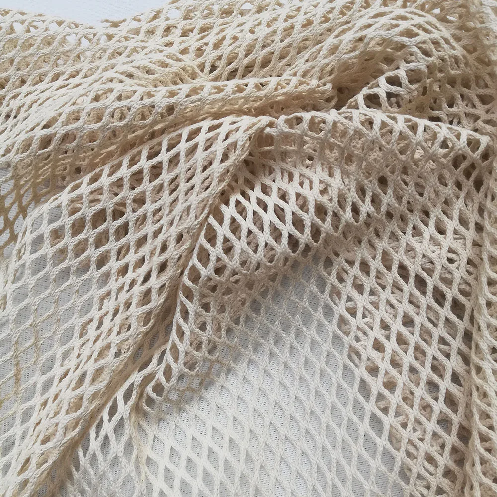 Polyester Cotton Mesh Fabric for DIY Sewing Apparel Knitted Net Fabric for Shop Bag Sexy Hollow Out Crochet Crop Top Cloth Suppl