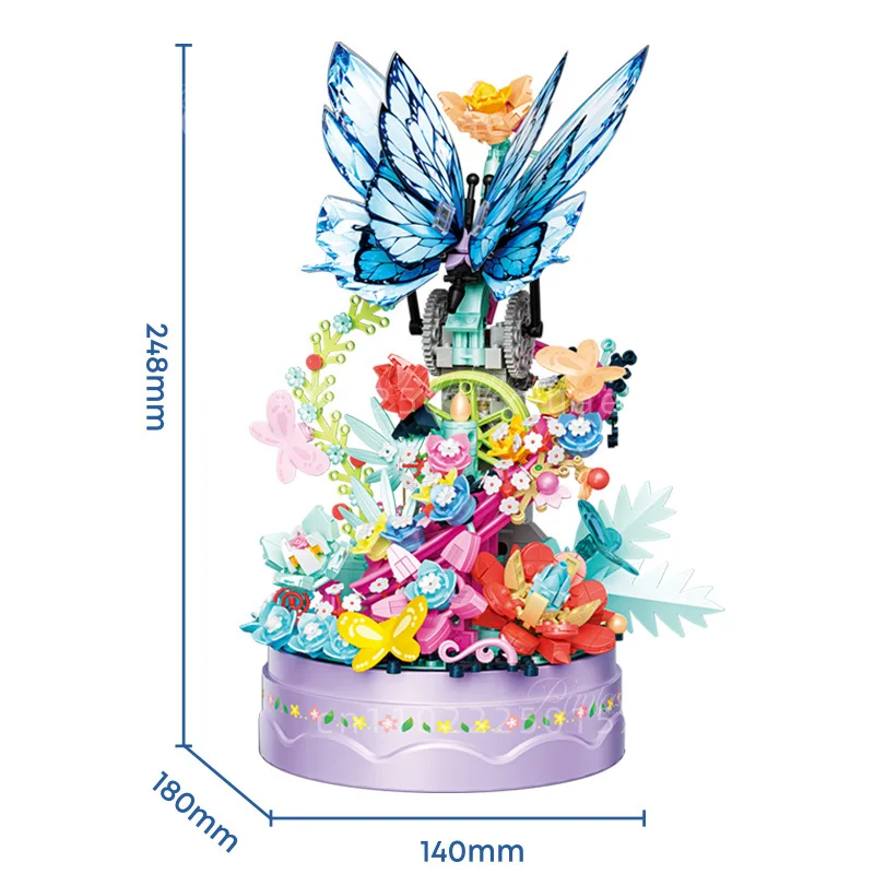 Nuovo carillon blocchi di costruzione mobile farfalla assemblaggio giocattolo educativo modello sogno decorazione del desktop regalo di compleanno della ragazza