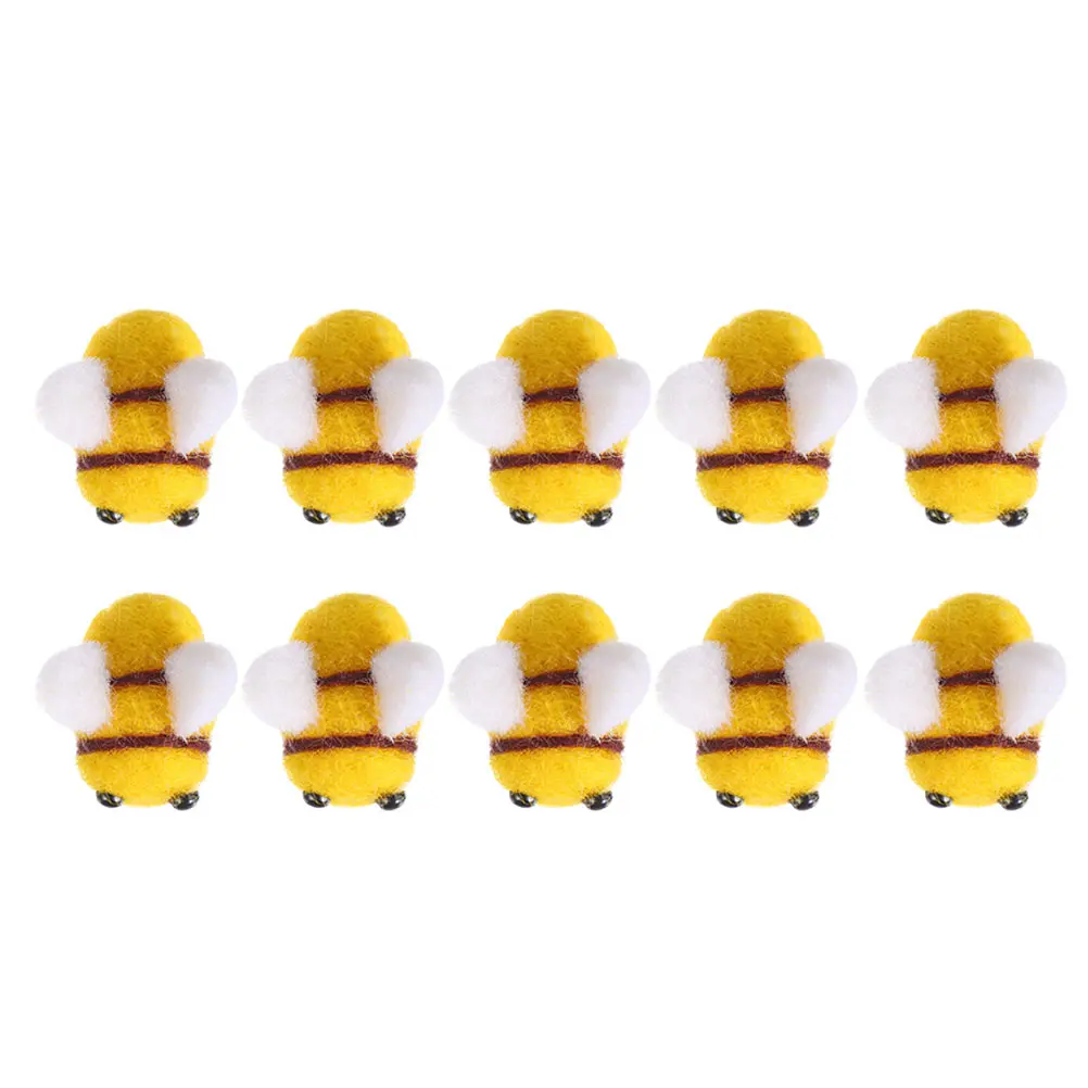 

20 Pcs Wool Felt Bee Pendant Bees Felted Hat Making Supplies Small Ornament Lovely Bee Shape DIY Decorations