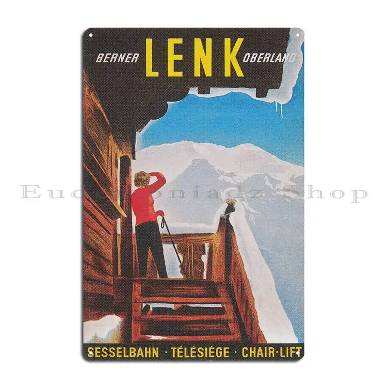 Lenk Switzerland Vintage Ski Poster Metal Plaque Poster Club Party Club Printed Classic Pub Tin Sign Poster