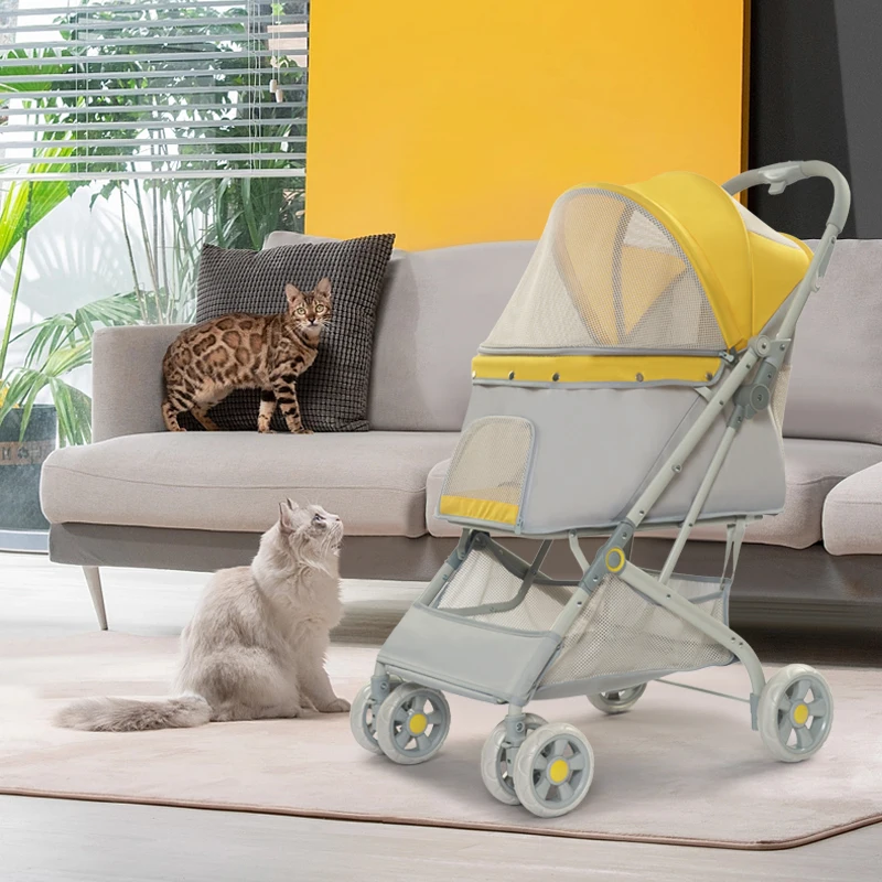 Best Selling 4 Wheel Luxury Jogging Travel Pet stroller Small Trolley Dog Pet Stroller For Cats Dogs