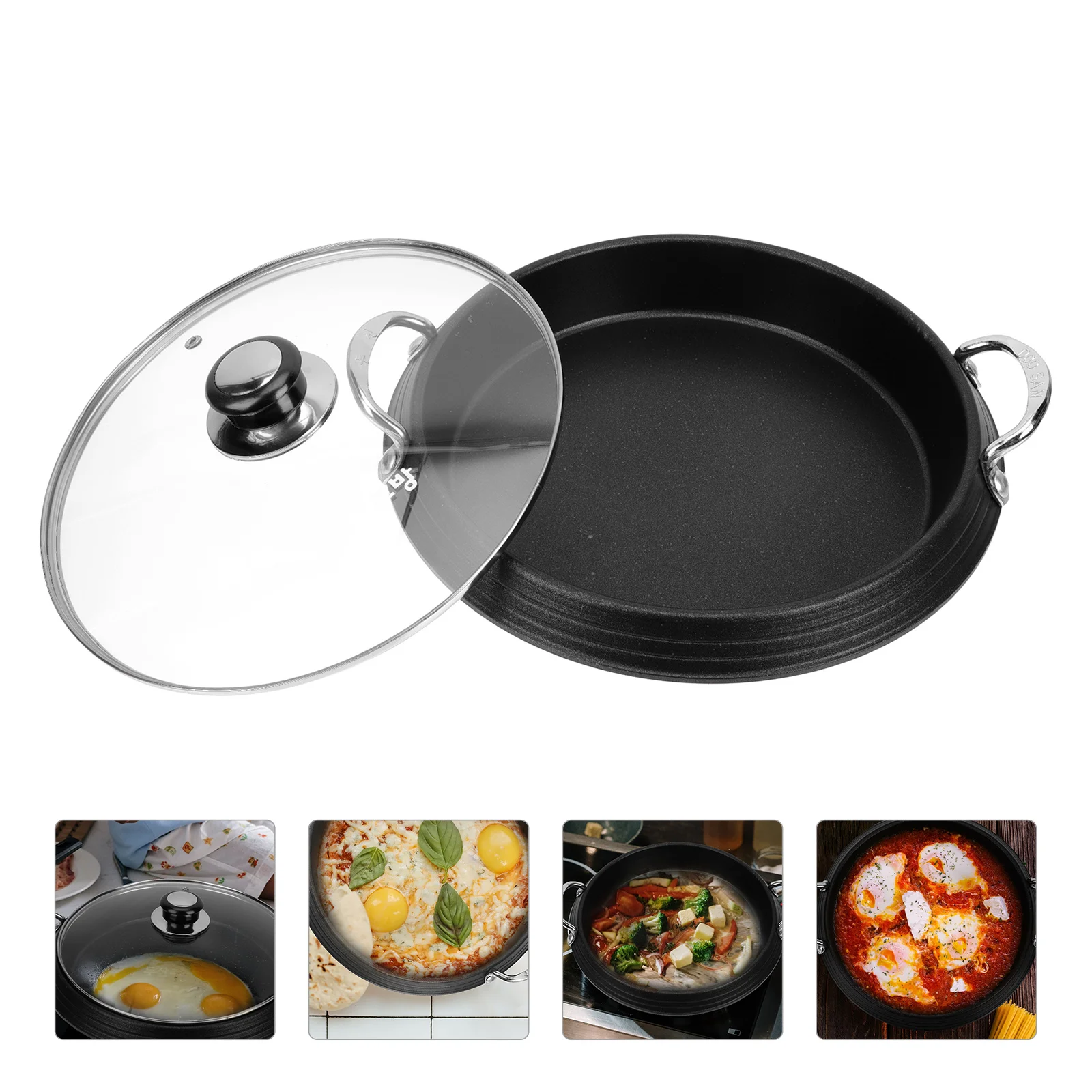 

Korean Army Pot Grill Style Hot Cooking Pan Baking Induction Cooker Multi-function Aluminum Alloy Household Cookware Kitchen