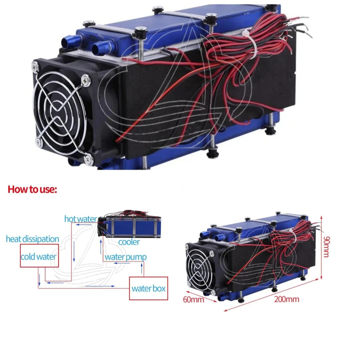 12V 576W 8 Chip TEC1-12706 Peltier Cooler, Thermoelectric Refrigeration Assembly for DIY Refrigerator & Pet Bed Making