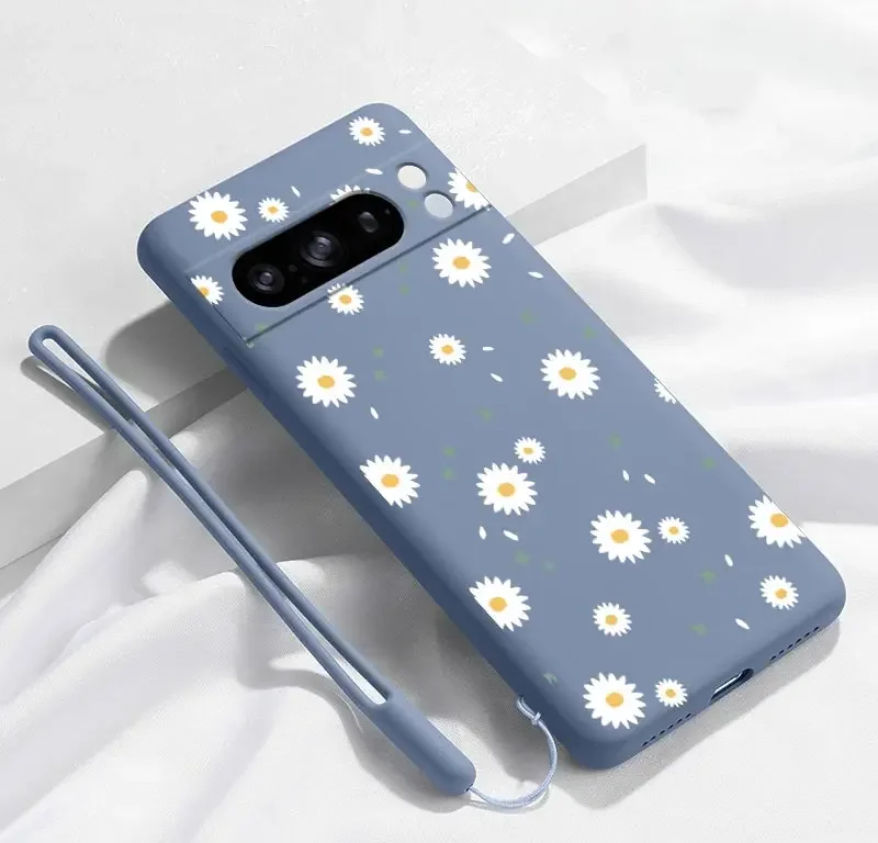 Pixel 8 Pro White Flower Bracelet Silicone Phone Case For Google Pixel 8Pro 8 8A 5 3XL 3A 4 4A 5 7 7A 6 6A 9 9Pro 9ProXL Cover