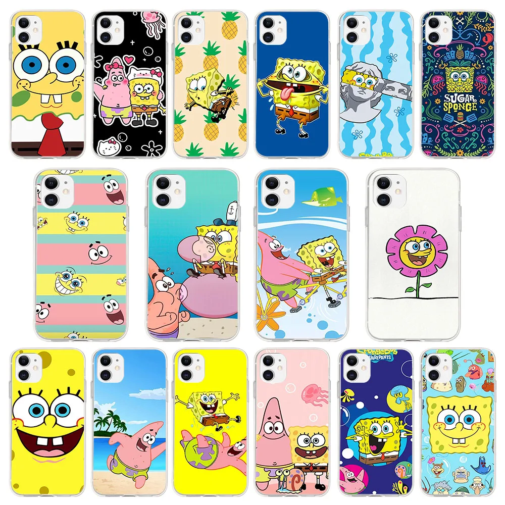 HM-49 S-SpongeBob Silicone Case For LG G8 G8X K118 K11 K10 K22 K40 K12 K40S K41S K50S K61 V60 ThinQ5 Plus