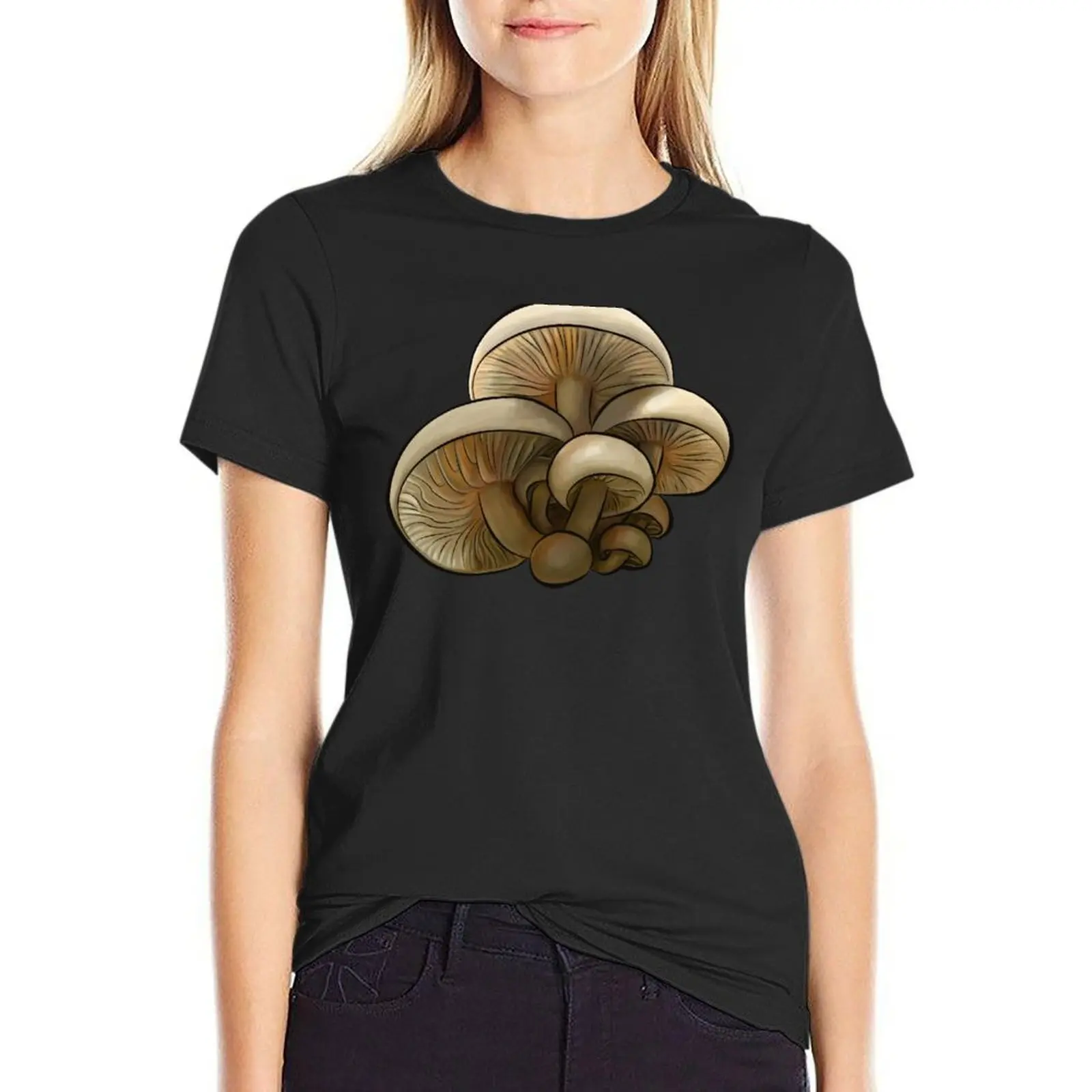 Mushroom family T-Shirt animal print shirt for girls vintage clothes Short sleeve tee Woman clothes