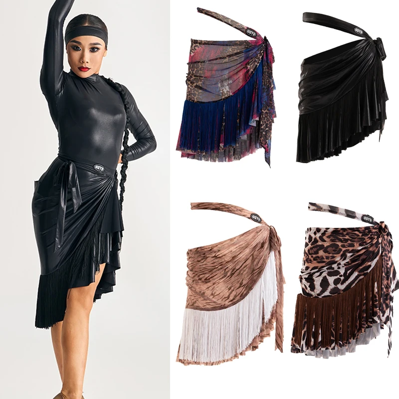 

2024 Latin Dance Skirts For Women Strap Fringe Skirts Chacha Rumba Tango Practice Clothes Female Latin Dance Clothing DN17079