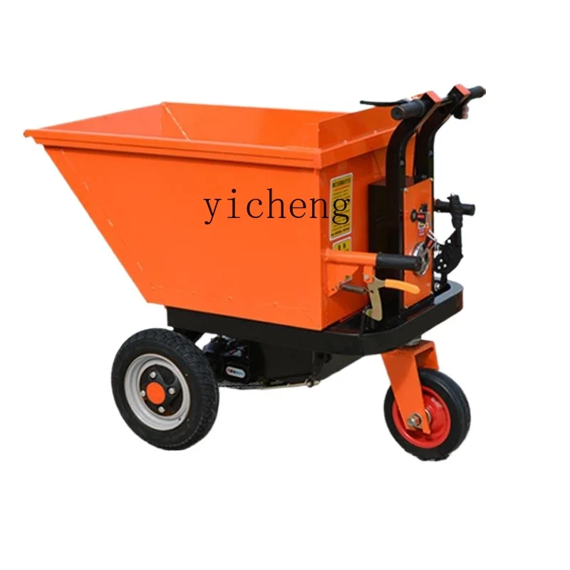 

ZF construction site electric hand push dump truck project electric three-wheel handling cart