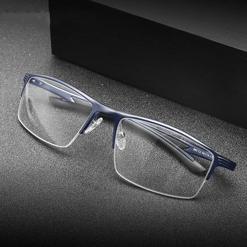 HDCRAFTER 155mm Man Glasses Frame Wide Face Half RimTitanium Customized Prescription Eyeglasse Opticals Myopia Reading Frames