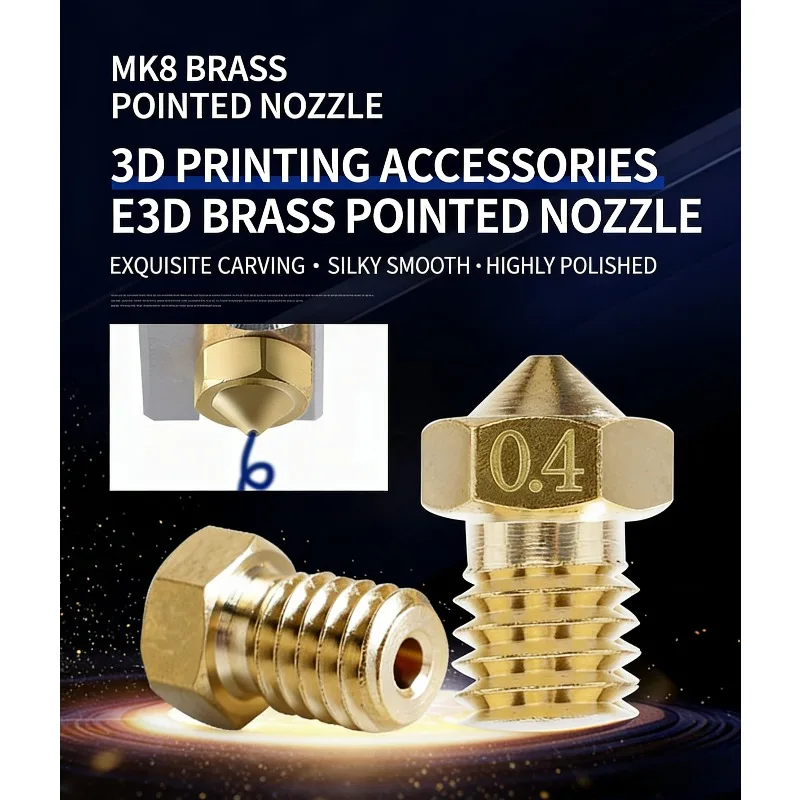 

Латунная насадка E3D V5 V6 для хотэнда, резьба M6, для филамента 1.75 мм и 3.0 мм, высокоточная, с плавной подачей, износостойкая, аксессуар для 3D-принтера