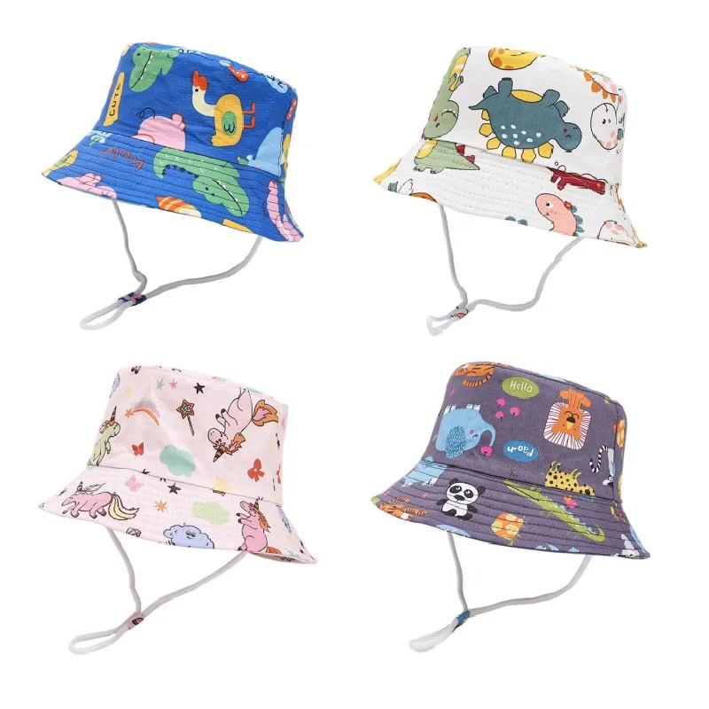 

New Panama Summer Baby Sun Hat for Girls and Boys Beach Sun Cap Cartoon Autumn Kids Fisherman's Cap Outdoor Baby Bucket Hat