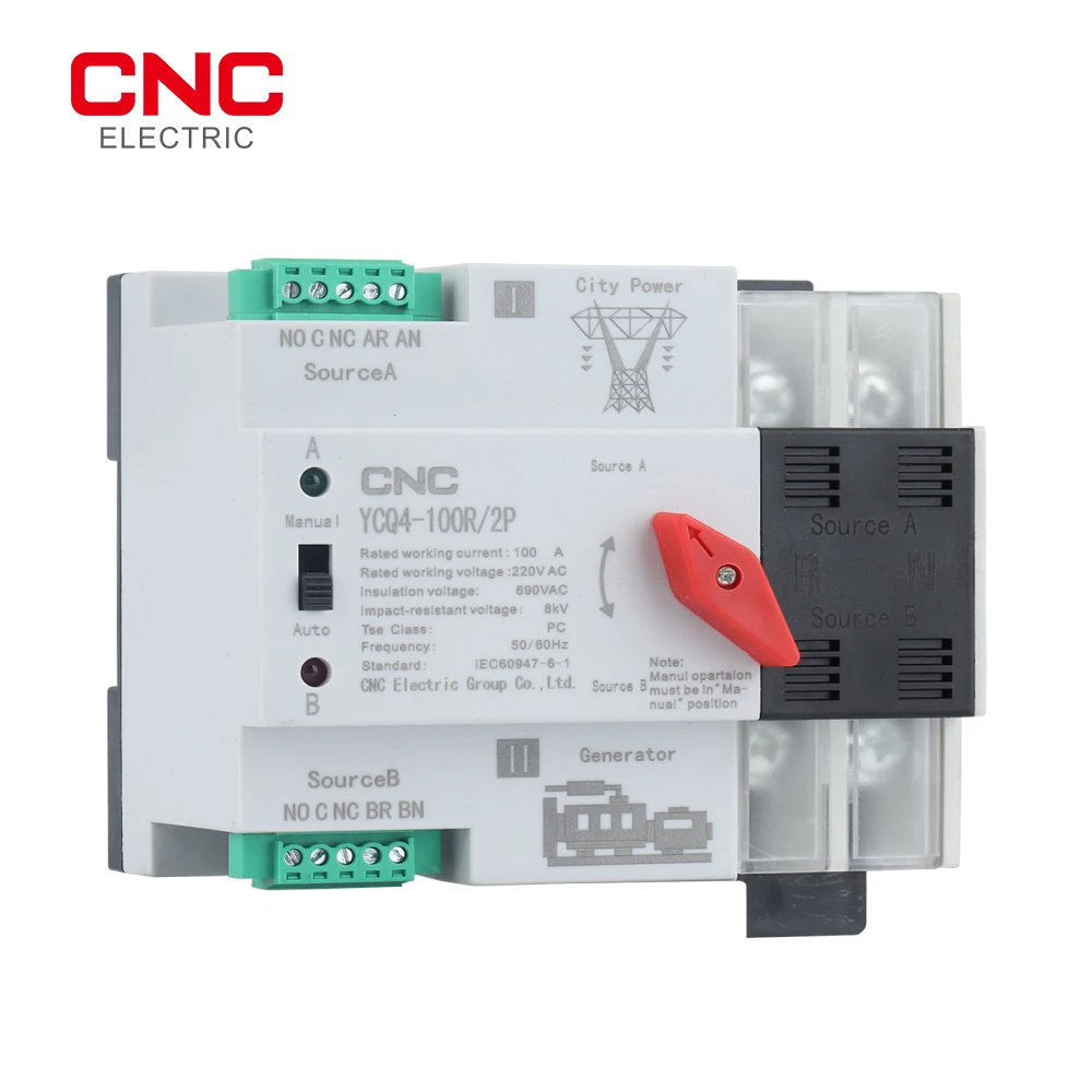 CNC Din Rail ATS Mini podwójna moc automatyczny przełącznik transferu przełącznik przetworników, przełączniki elektryczna nieprzerwana moc 63A/100A