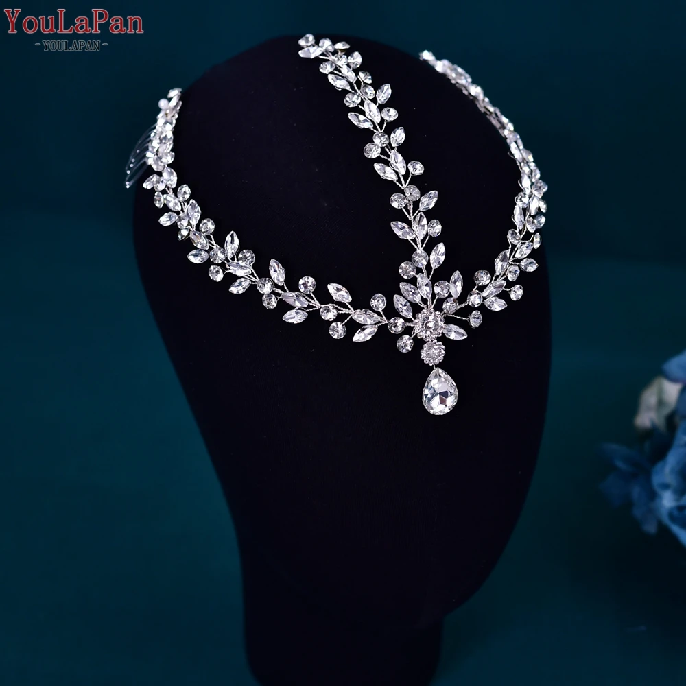 YouLaPan Fashion Bridal Headband Rhinestone Headpiece Bride Forehead Head Chain Wedding Hair Accessories Woman Headdress HP541