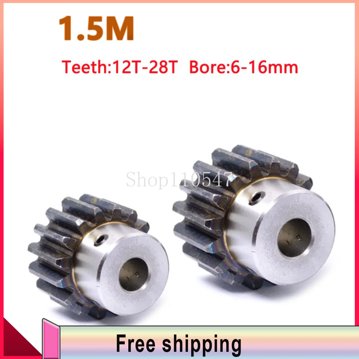 1PCS 1.5M 12T - 28T Spur Gear Pinion Bore 681012141516mm Model 1.5 Motor Gear With Step OD 21mm45mm Carbon Steel