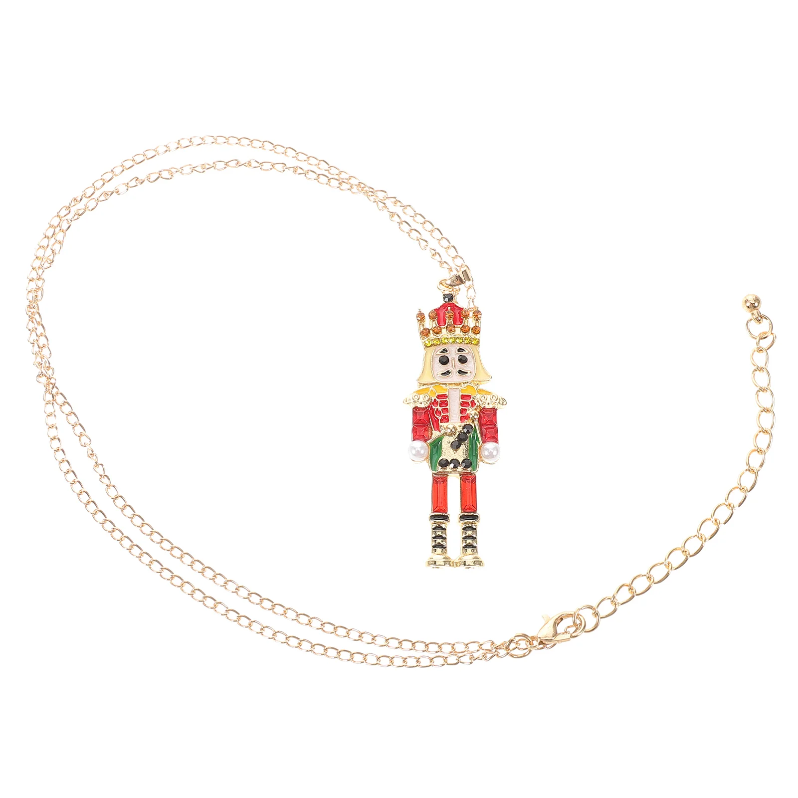 

Nutcracker Necklace Christmas Tree Pendant Decorations for Charm Girls Alloy Mini Ornaments Choker