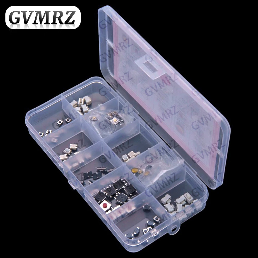 10Values 4*4 3*6 ​​Car Remote Control Button Switch Pack, Surface Mount Tactile Switch Pack 4*4 3*6 Small Buttons