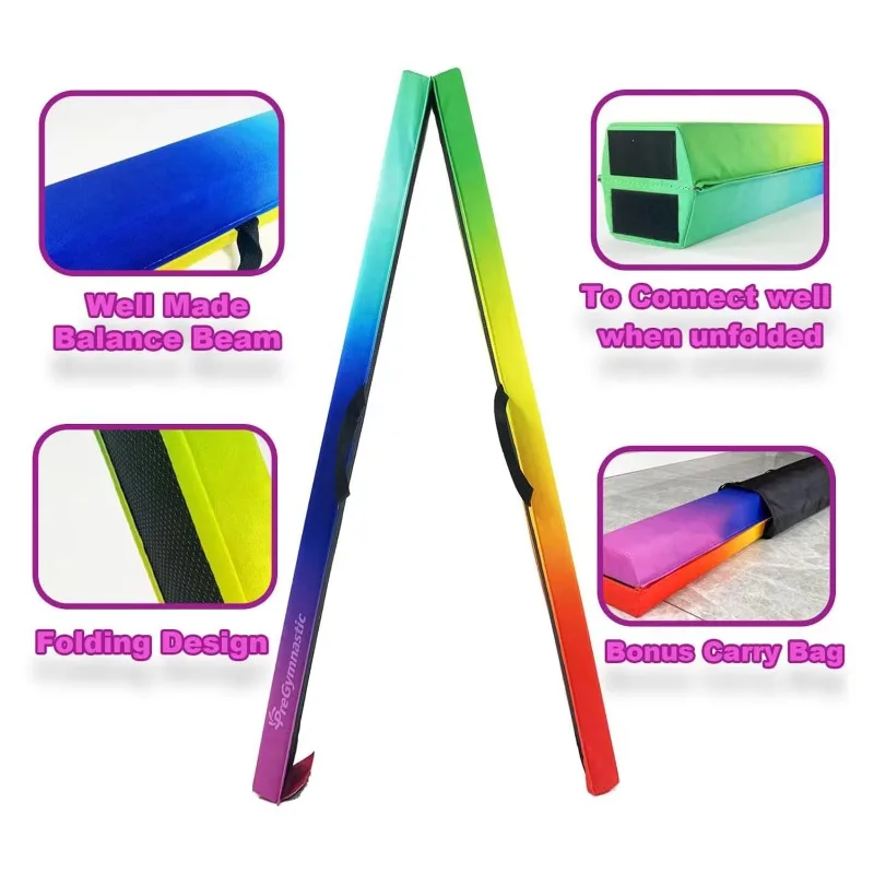 

Customisation Gymnastic Balance Beam for All Age Groups, Various Lengths Folding Floor Beam, Safe for Home Gymnastic Training