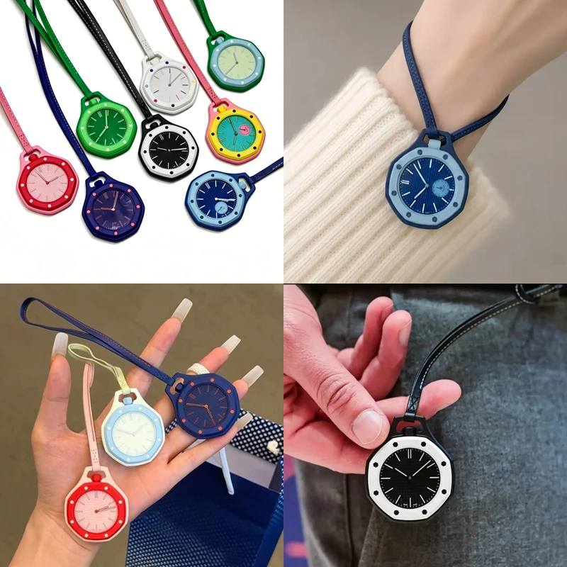 Nuevo Reloj de Bolsillo Octogonal 2026 de Moda, Estilo Pop, con Movimiento de Cuarzo, Color Caramelo, Reloj de Cuarzo con Personalidad de Nicho, Extraíble