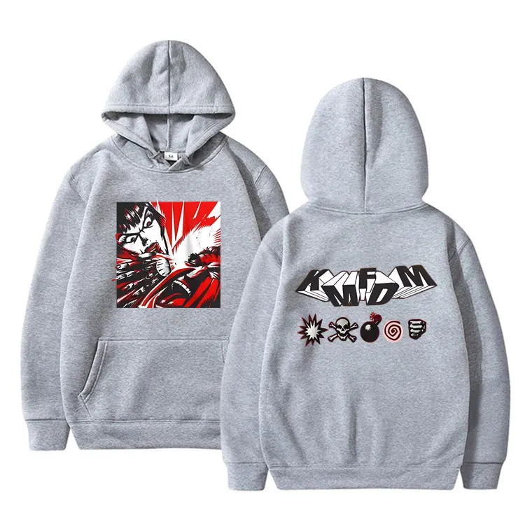 Vintage Hardcore Alternative Rock Band Kmfdm Hoodie Male Fashion Vintgae Streetwear Men Women Gothic Oversized Hooded Tracksuit