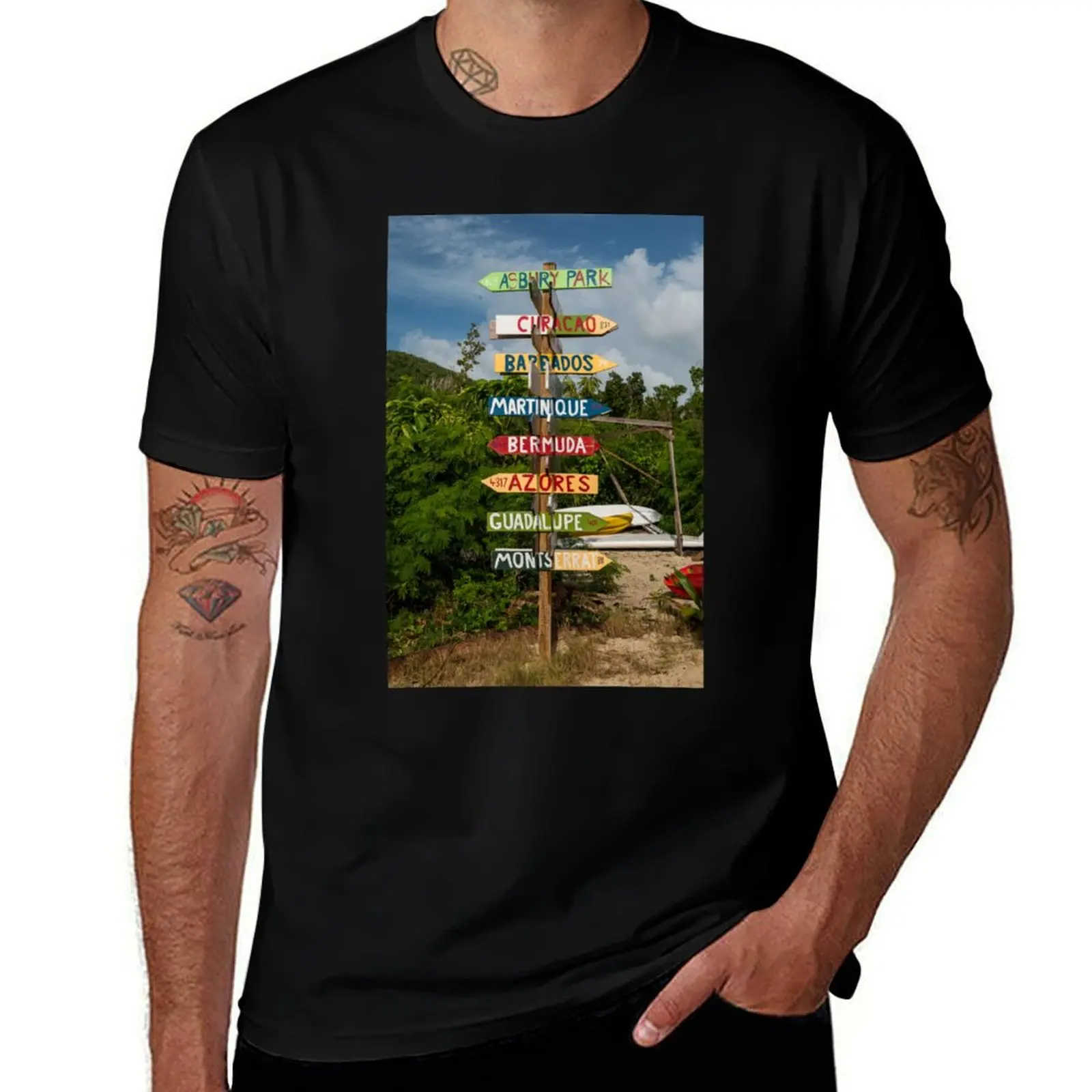 Islands directions sign T-Shirt Lightweight Running Sports T-Shirt