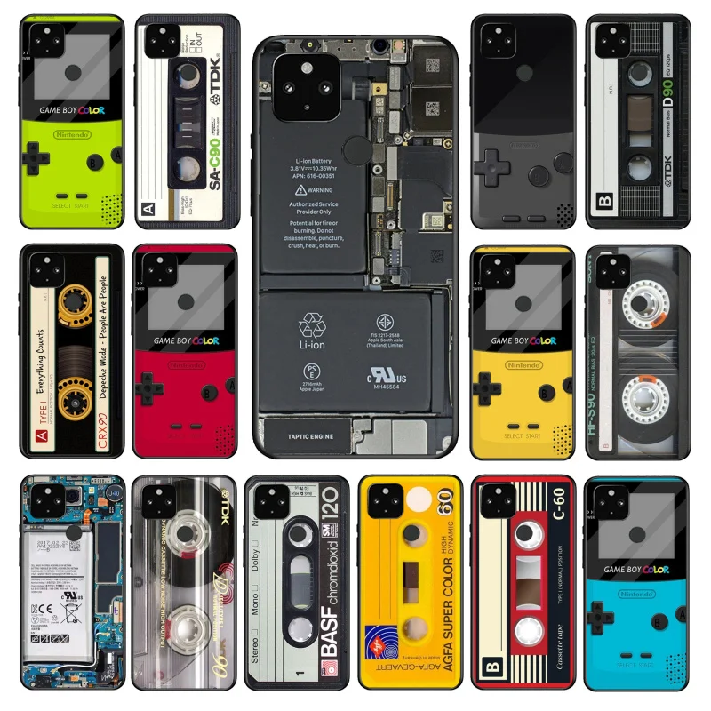 Cassette Tape Game Boy Battery Phone Case for Google Pixel 9 Pro XL 9 8 7 Pro 8A 7A 7 6A 6 Pro Pixel 4 3 XL 5 6 4A