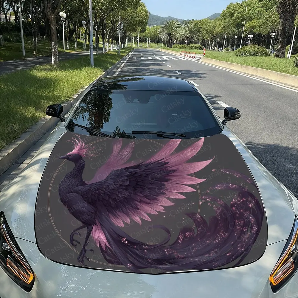 

Pink Ink Phoenix PVC Vinyl Wrap - Self-Adhesive Waterproof Car Hood & Body Decal Sticker, UV, Cars, SUVs