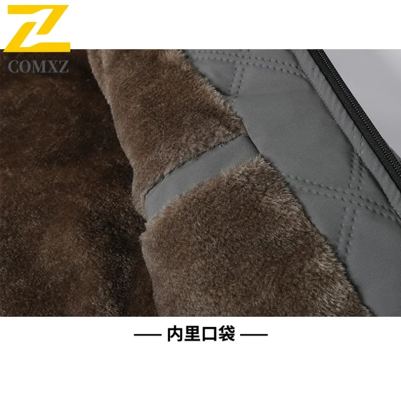 COMXZ الرجال وسادة مبطنة 2025 جديد مقنعين في الهواء الطلق العمل يندبروف سترة دافئة عالية الجودة التخييم معطف الشتاء خفيف الوزن