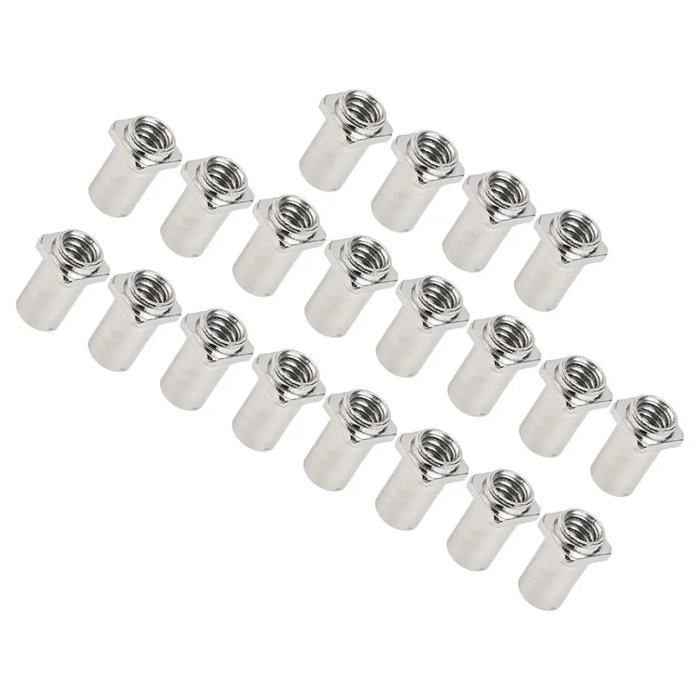 20Pcs 5mm 6mm Drum Screws Nuts Silver Iron Replacement Swivels Nut Practical Floor Drum Spare Parts Musical Instrument Accessory
