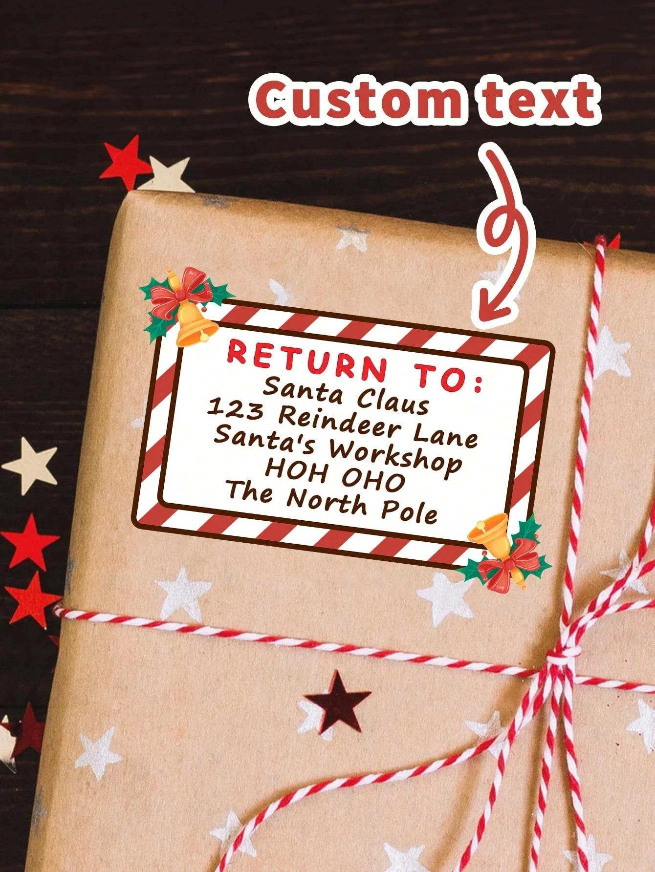 

Customized Personalized Christmas Text Rectangular Stickers Gift Packaging Labels Cute Romance Holiday Decoration Creative Gifts