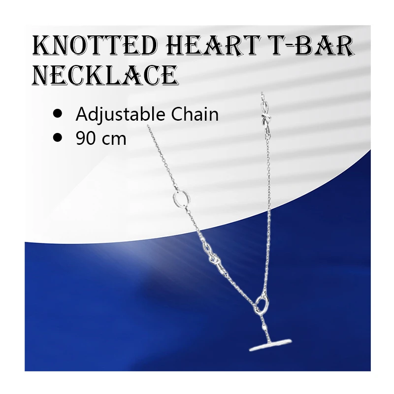 

90cm Adjustable Thick Y Link Chains Necklaces For Women 925 Sterling Silver Original Fine Jewelry Knot Heart T Bar Clasp Collier