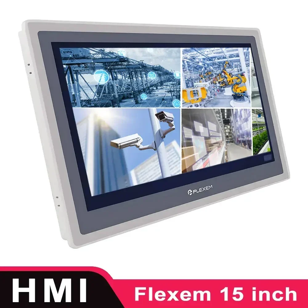 FLEXEM FE6156H FE9156M FE9156WE 15 Inch HMI with Ethernet WIFI 4G Human Machine Interface Industrial Display Supports Most PLCs
