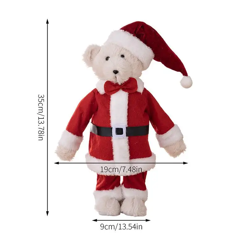 Ours en peluche de Noël pour garçons et filles, ours en peluche mignon, animaux doux, faveurs de fête, vacances d'hiver, maison