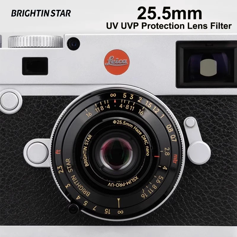 

Brightin Star 25.5mm UV UVP Protection Lens Filter(Ultra Thin Brass)-Specialized for 28mm F2.8 Leica M-Mount Lens