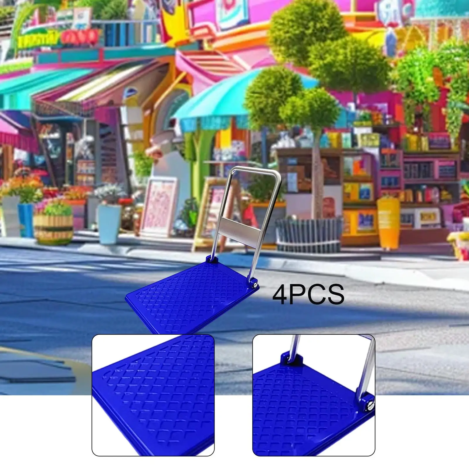 

Набор из 4 миниатюрных тележек для кукольного домика, масштаб 1/12, складная тележка для покупок