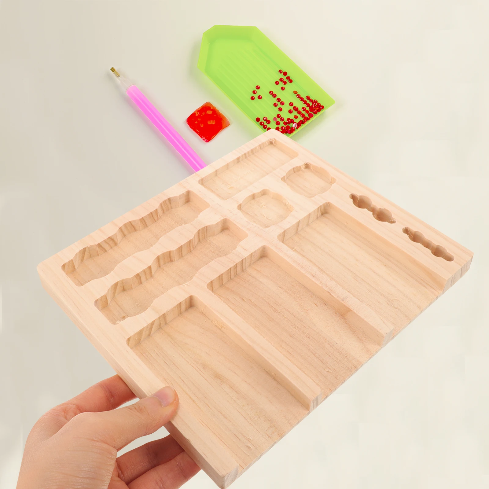 

ganizer DIY Diamond Picture Tool Craft Storage Tool Holder Wooden Tray for Drill Pens Accessories ganizing